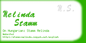 melinda stamm business card